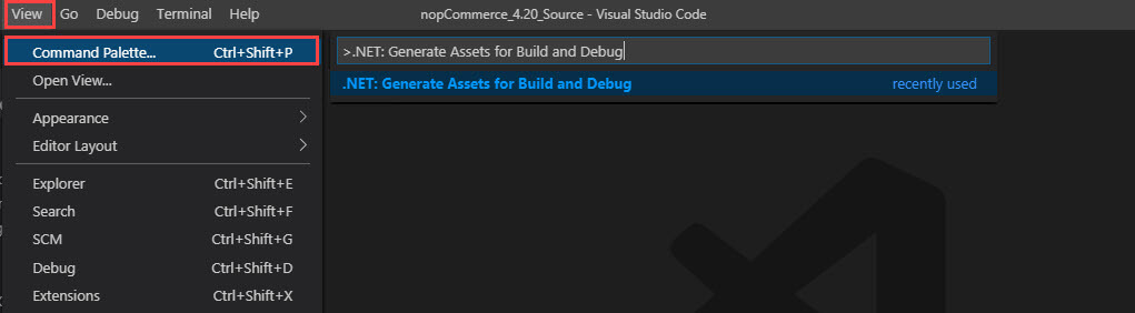 getting-started-with-nopcommerce-using-visual-studio-code